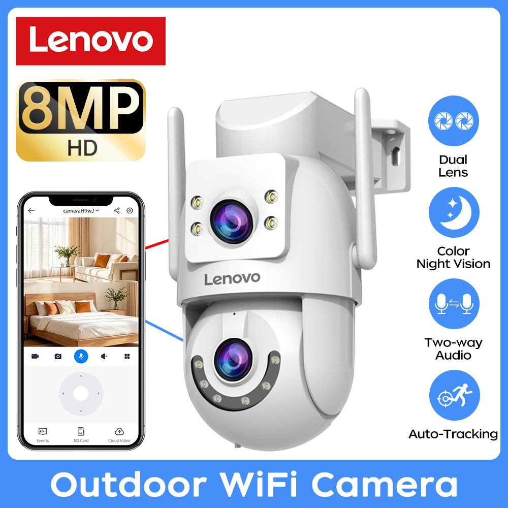 Smart Home Cctv Camera - Kamera Pengawasan Luar Ruangan Lenovo 8MP