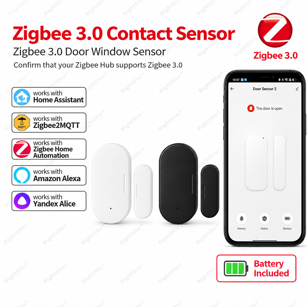 Smart Home Zigbee 3.0 - Sensor Pintu dan Jendela Zigbee 3.0,