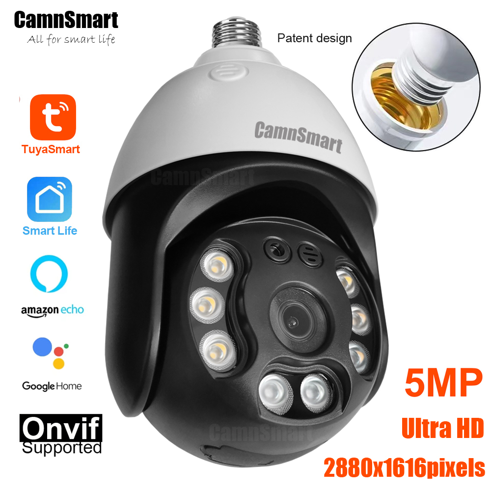 Smart Home Cctv Camera - Camnsmart Tuya 5MP Alexa kamera bohlam