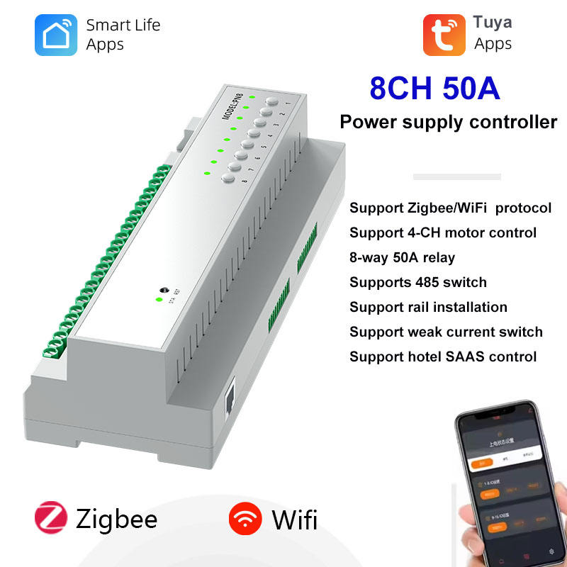 Smart Home Zigbee 3.0 - Tuya 8CH 50A Zigbee 3.0 Pengontrol