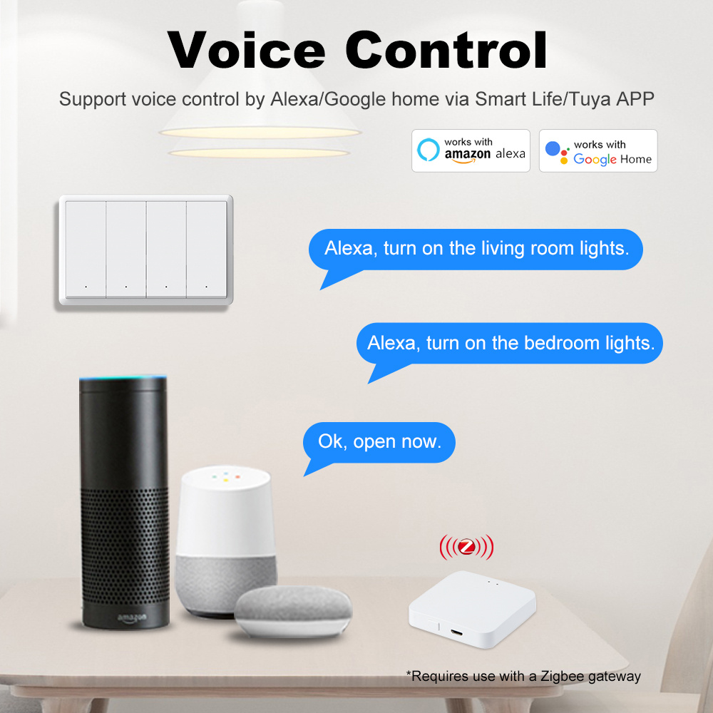 Sakelar Zigbee Pintar Manhot T - Smart Home Matter ulasan dan harga