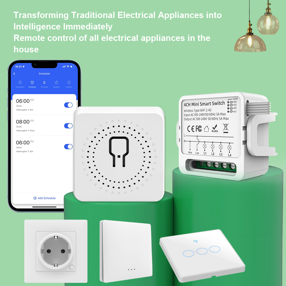 Tuya WiFi Smart Switch 1/2/3/4 - Smart Home Matter ulasan dan harga