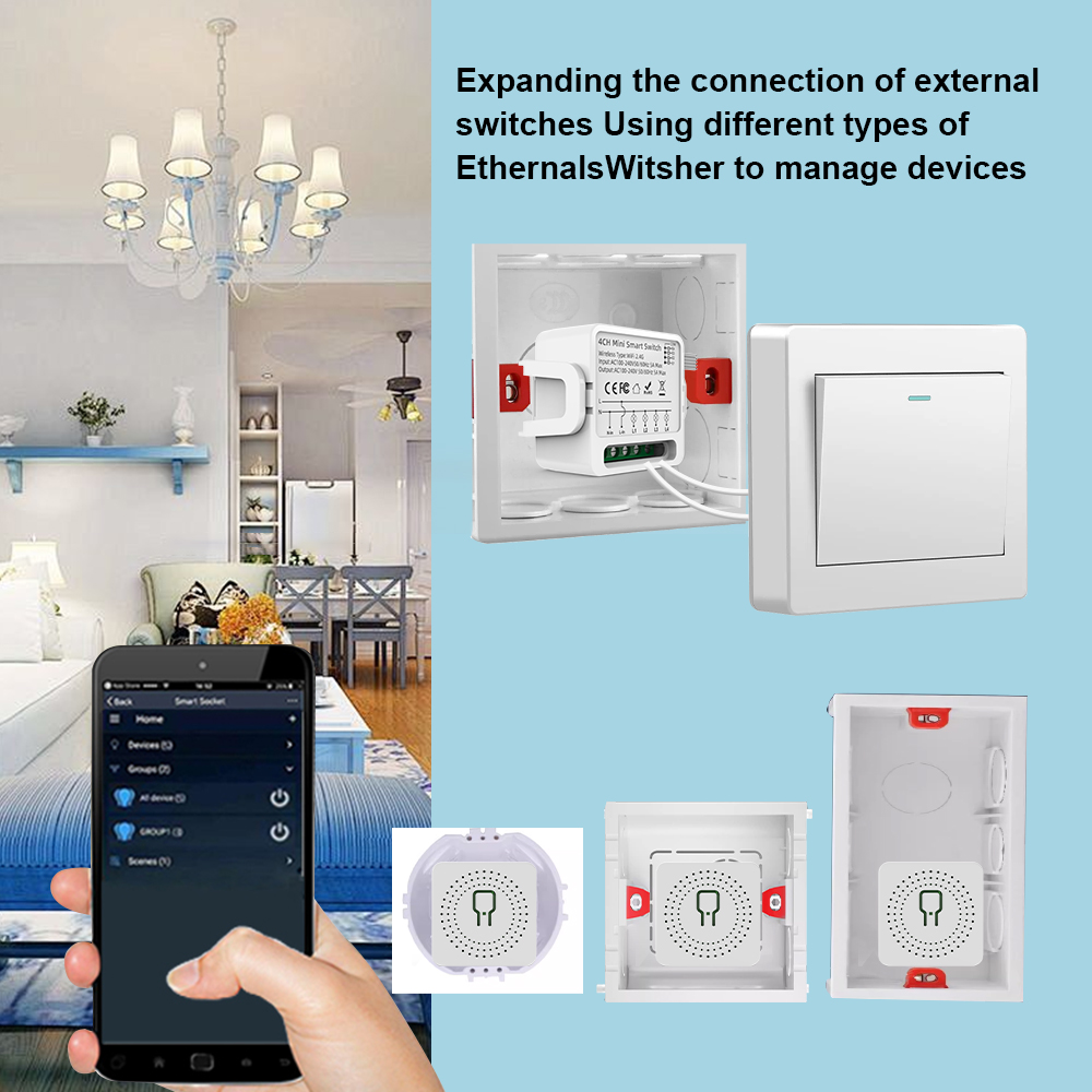 Tuya WiFi Smart Switch 1/2/3/4 - Smart Home Matter ulasan dan harga