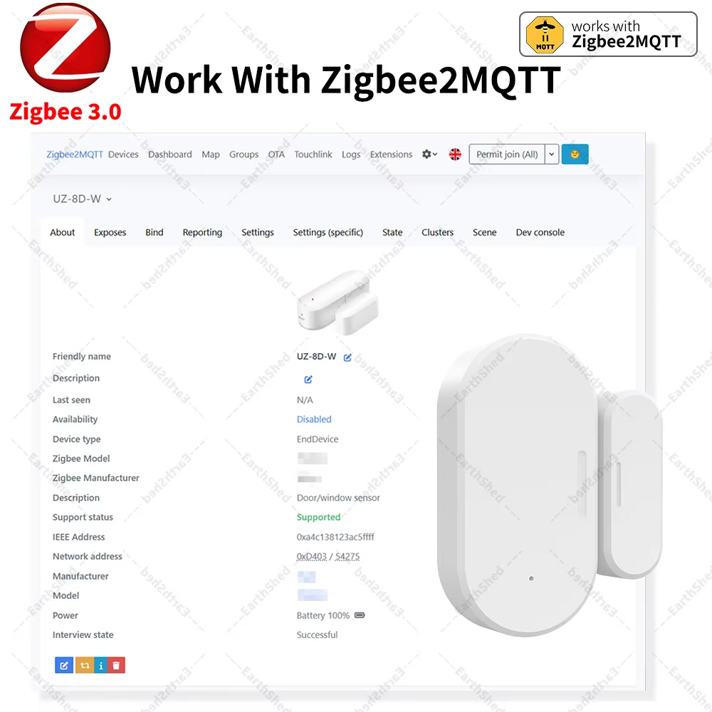 Sensor Pintu dan Jendela Zigbe - Smart Home Zigbee 3.0 ulasan dan harga